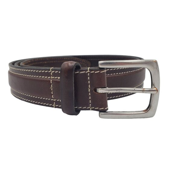 Eddie Bauer Other - Eddie Bauer Men's Size 48 Brown Leather Stitched Belt England Designer